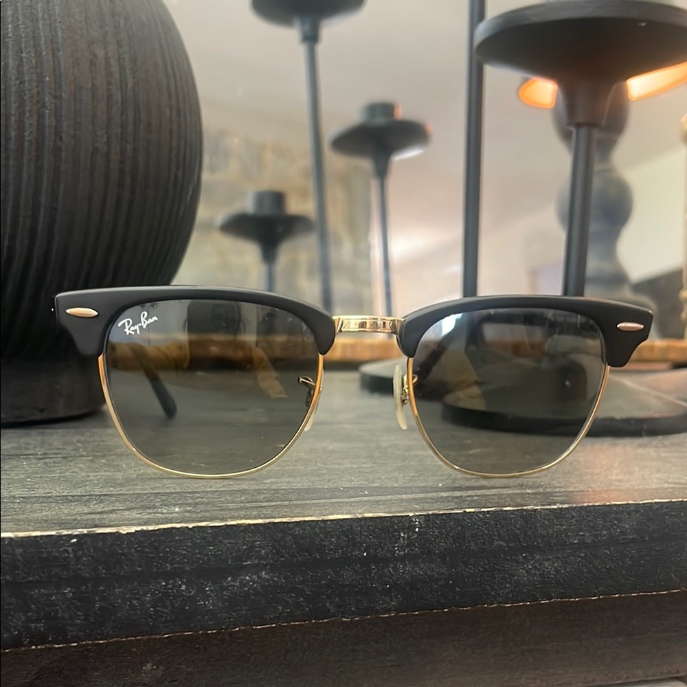 ClubMasters Ray-Ban Black and Gold Sunglasses